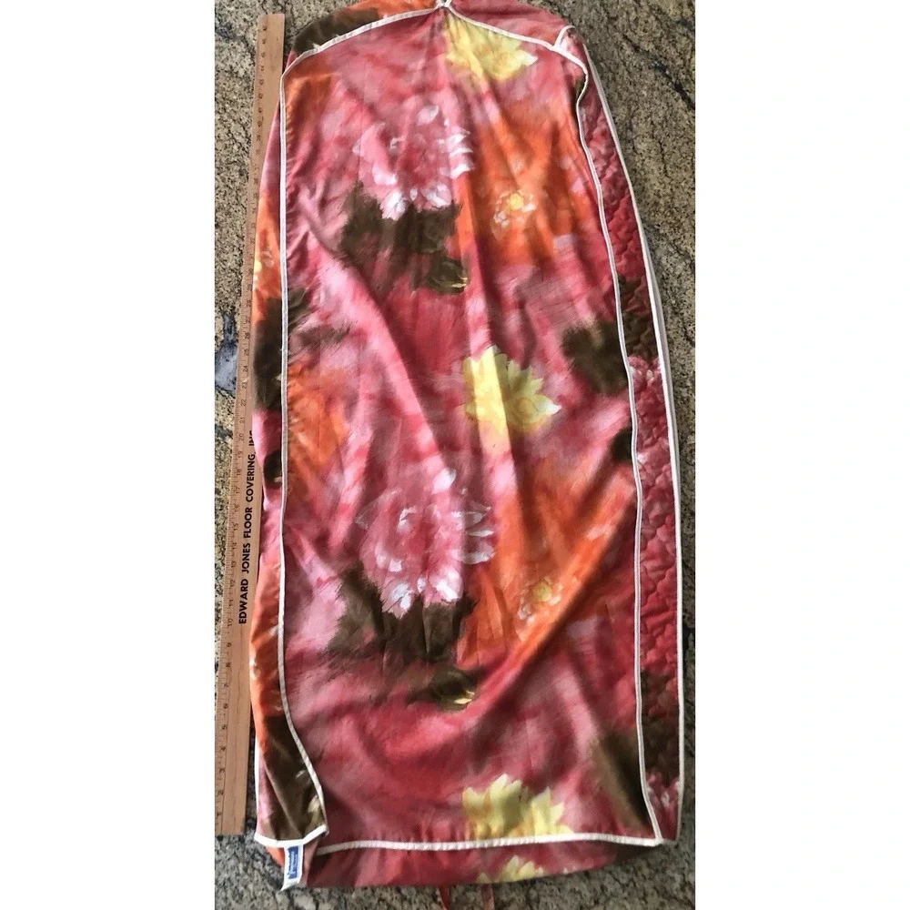 Vintage Penthouse Products Floral Garment Bag Travel Suit Dress Cover 1960s 70s